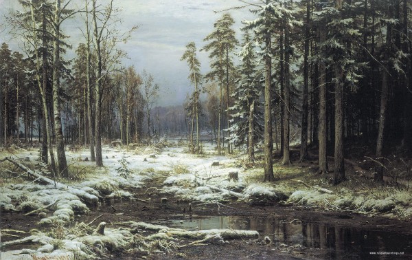 The First Snow by Ivan Shishkin